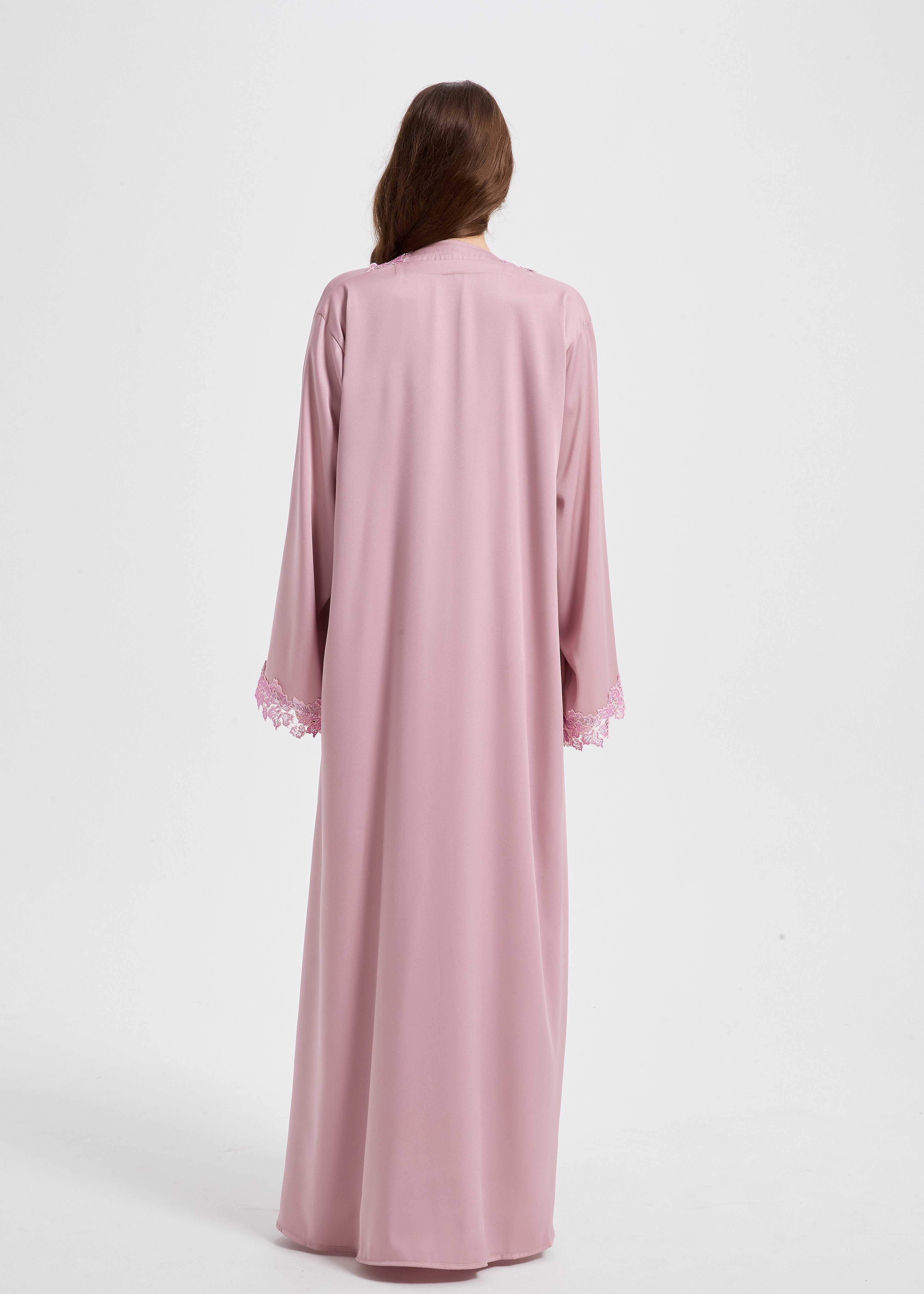 Sultana Lace Abaya Set - Rose