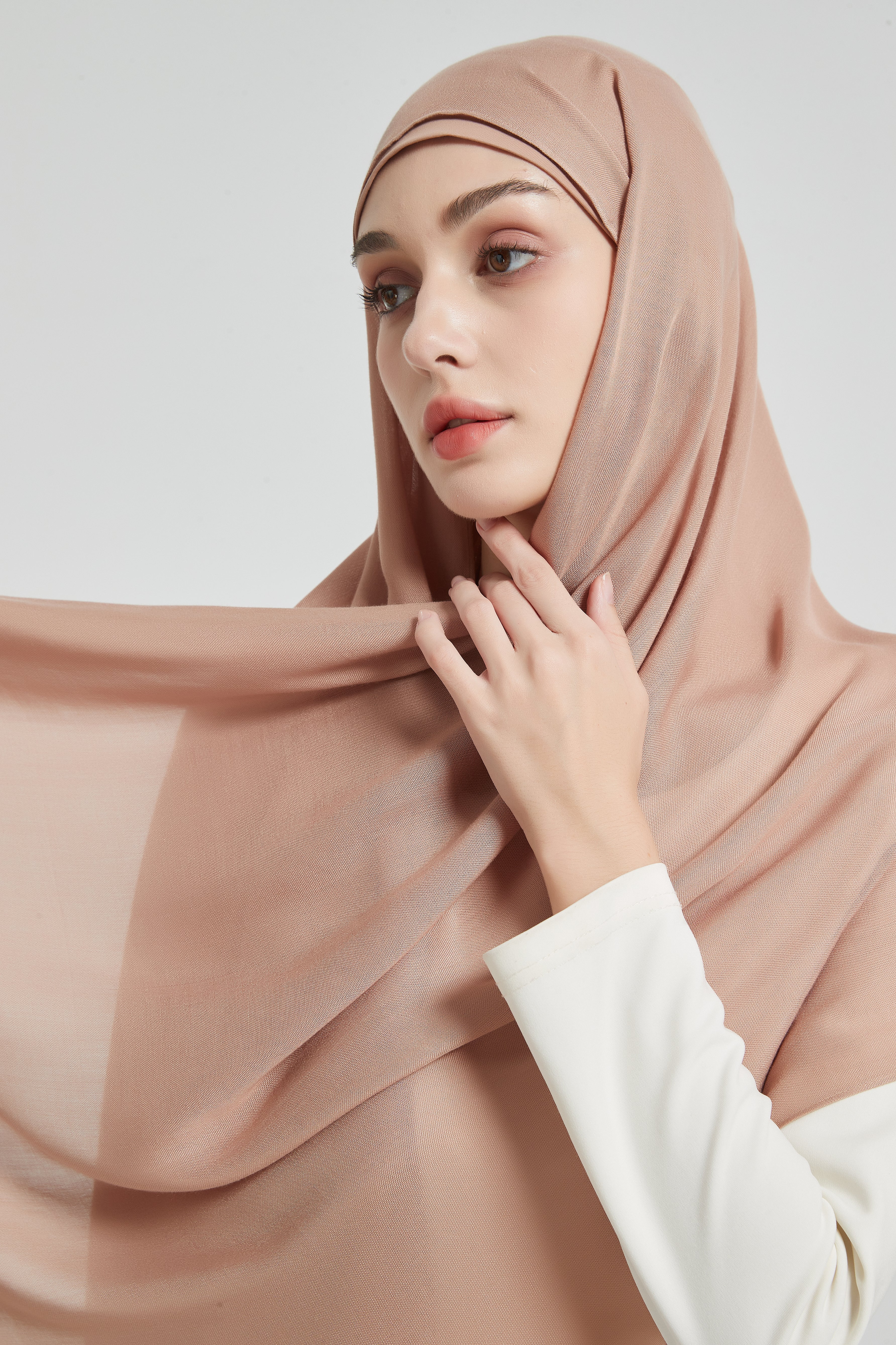 Matching Modal Hijab set - Nude