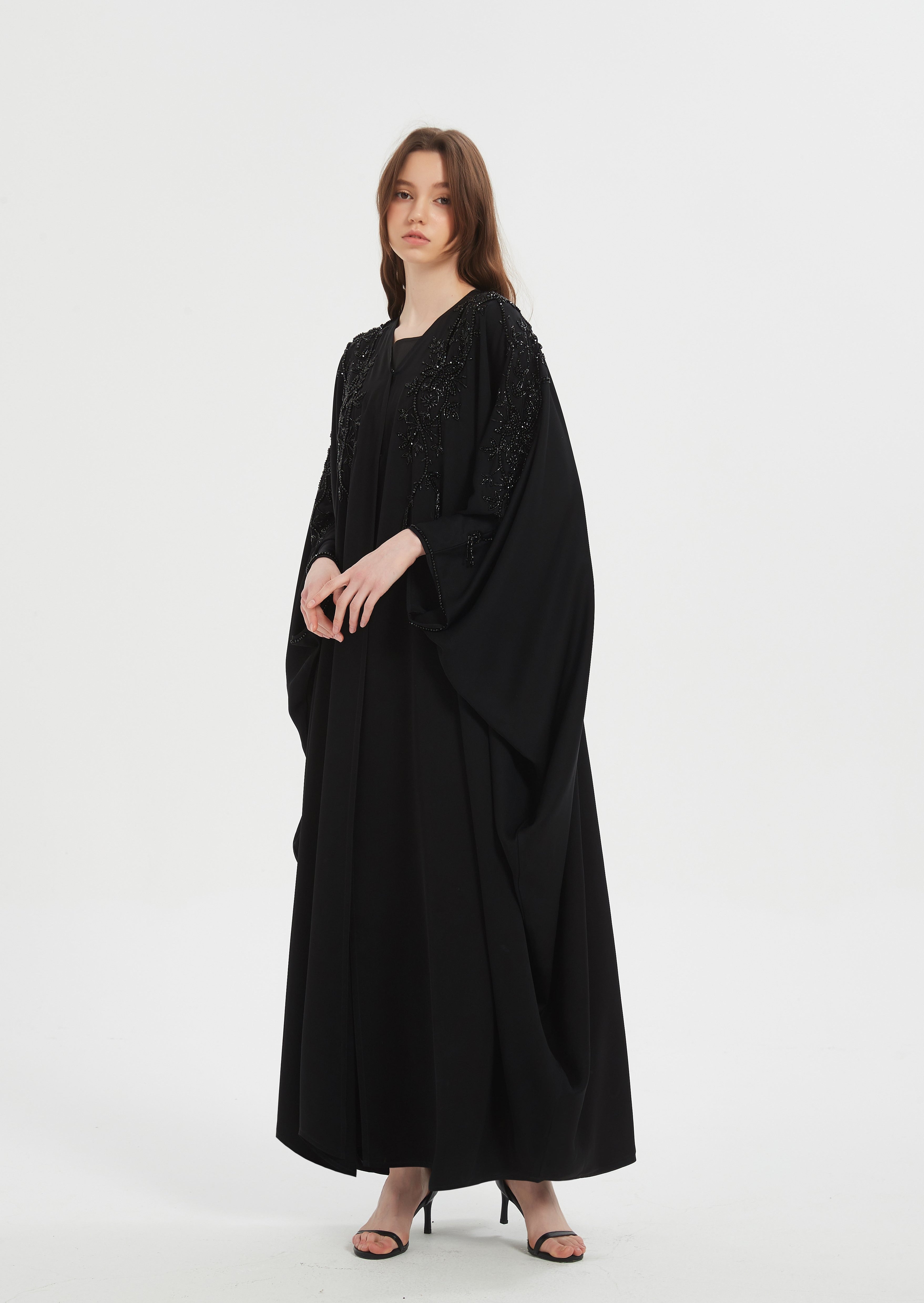 Niara Kaftan Style Abaya - Black