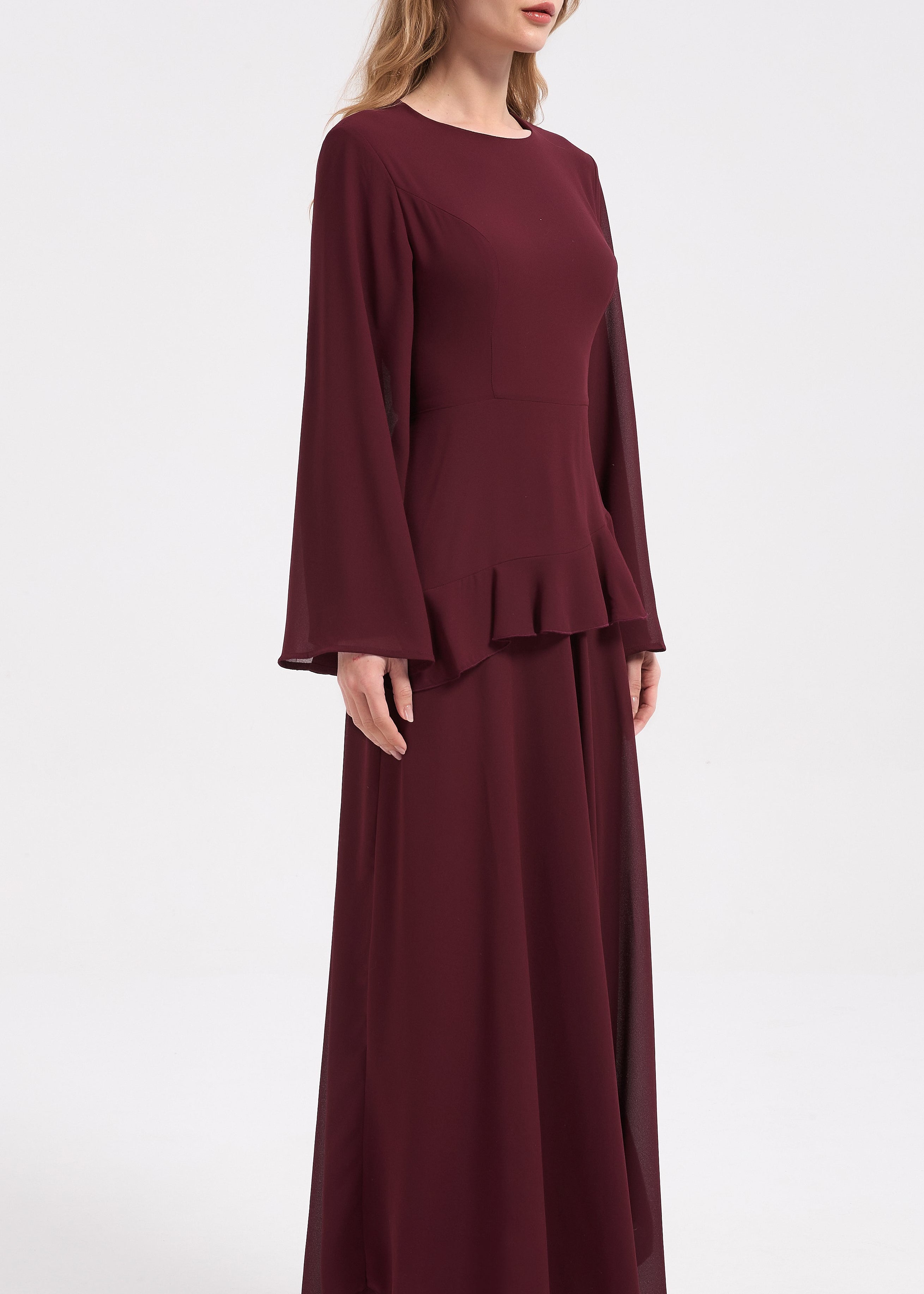 Samira Maxi Dress - Maroon - AMARIAH