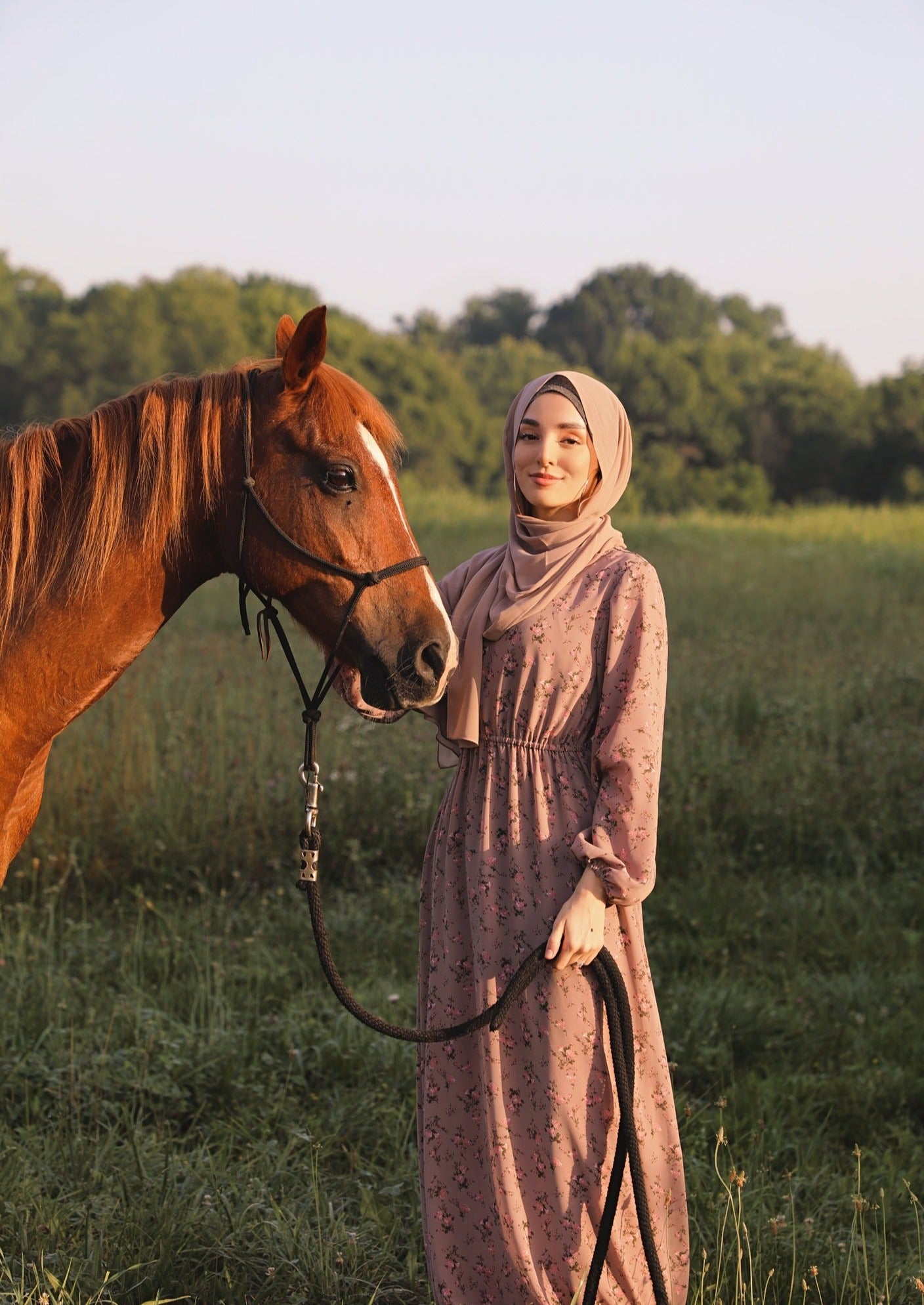 Dalia Floral Maxi Dress - Nude Mauve