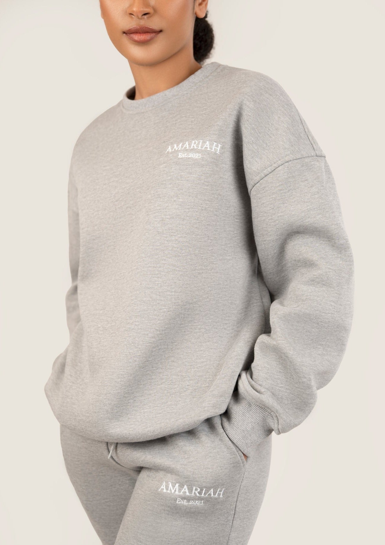 Amariah Oversized Sweatshirt - Heather Grey - AMARIAH