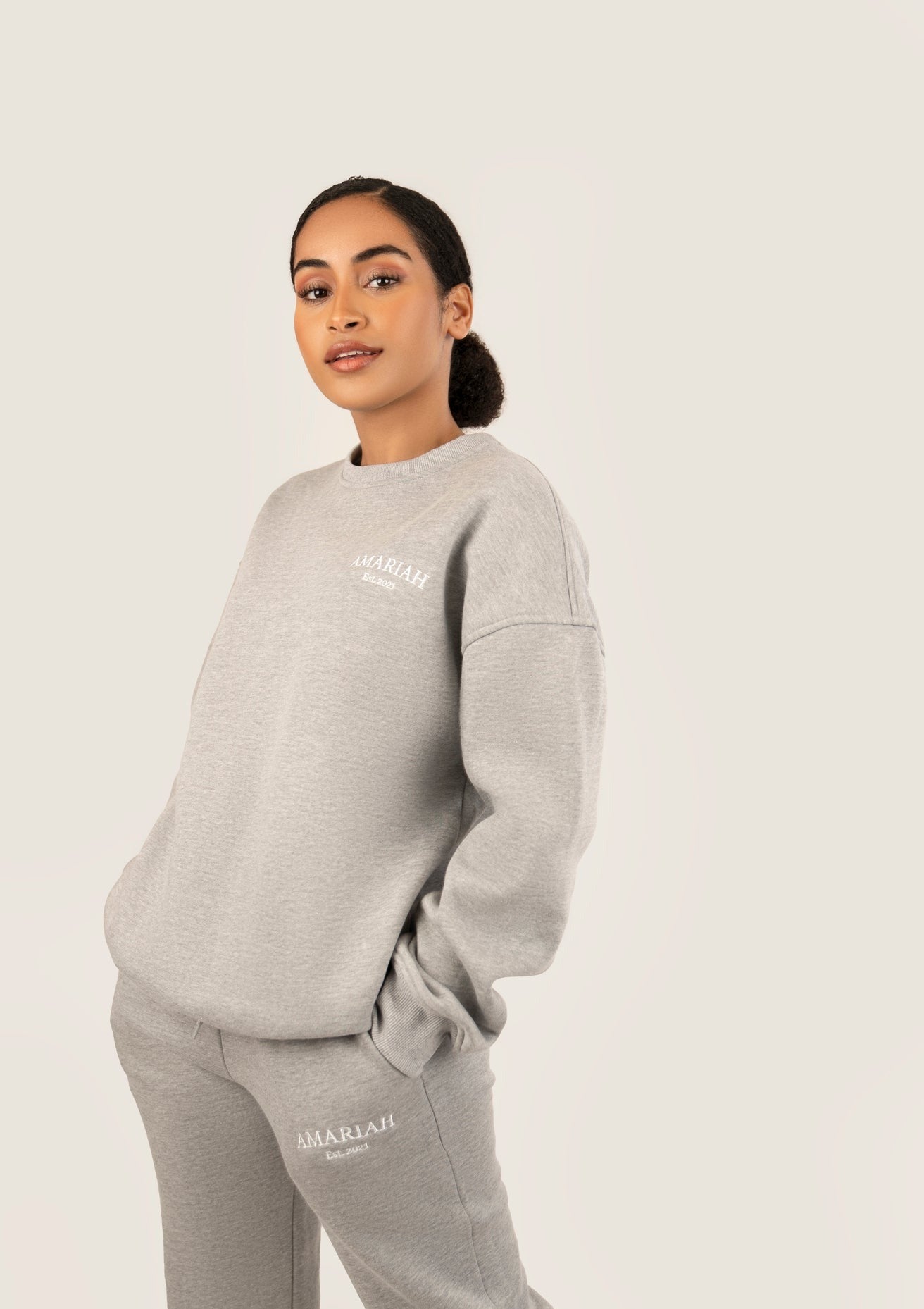 Amariah Oversized Sweatshirt - Heather Grey - AMARIAH
