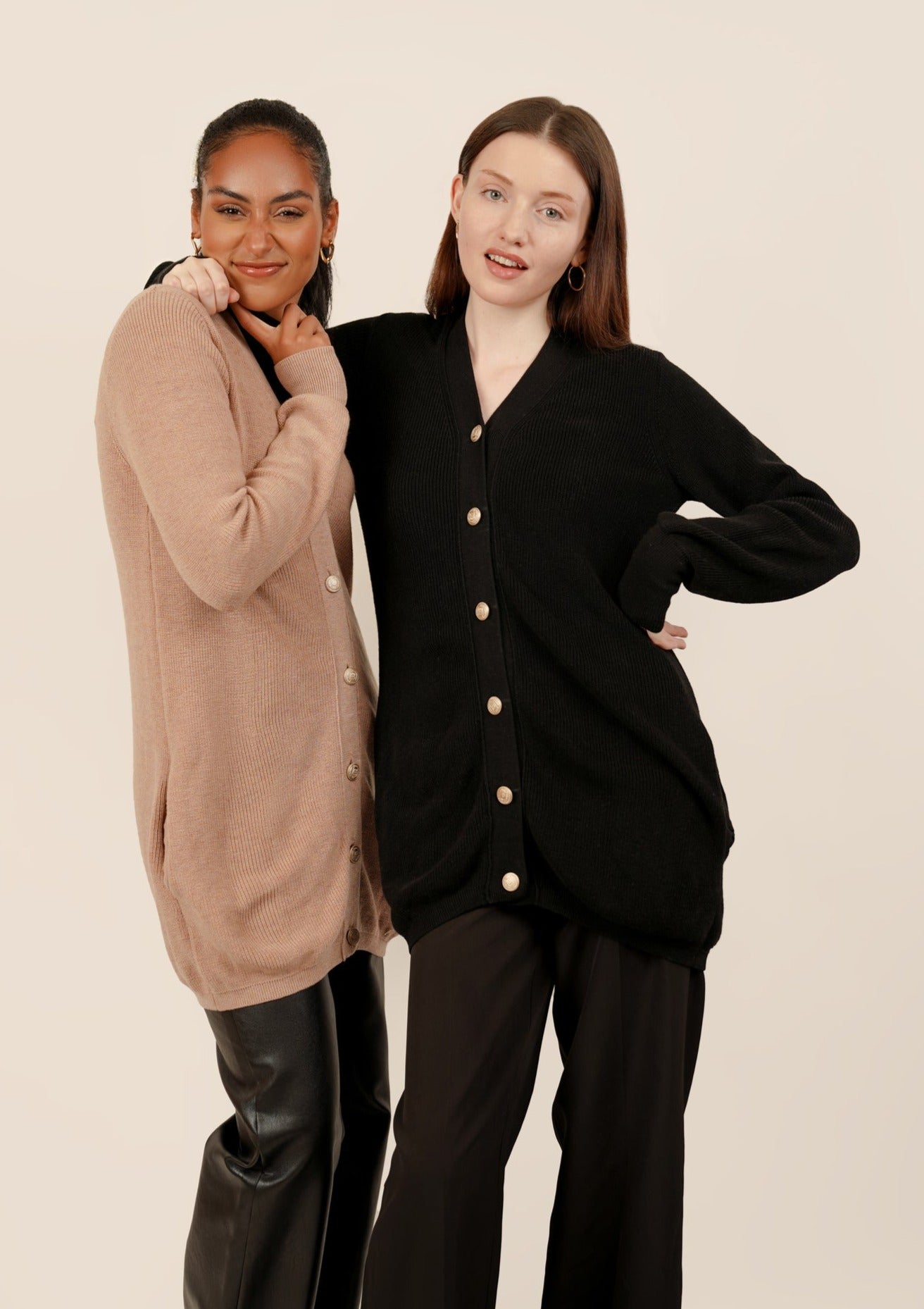 Selma Longline Wool Cardigan - Black