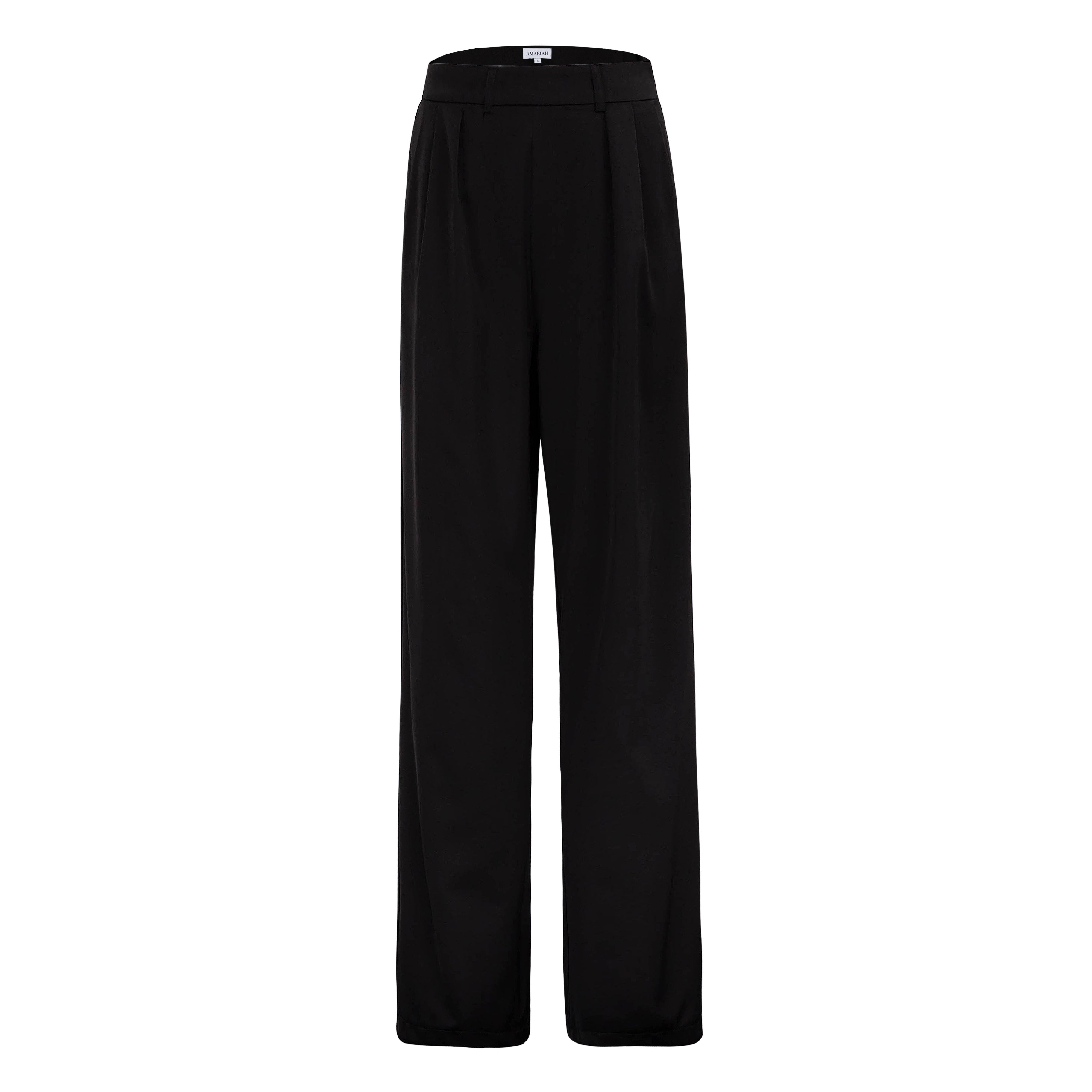 Arabella Wide Leg Trousers - Black - AMARIAH