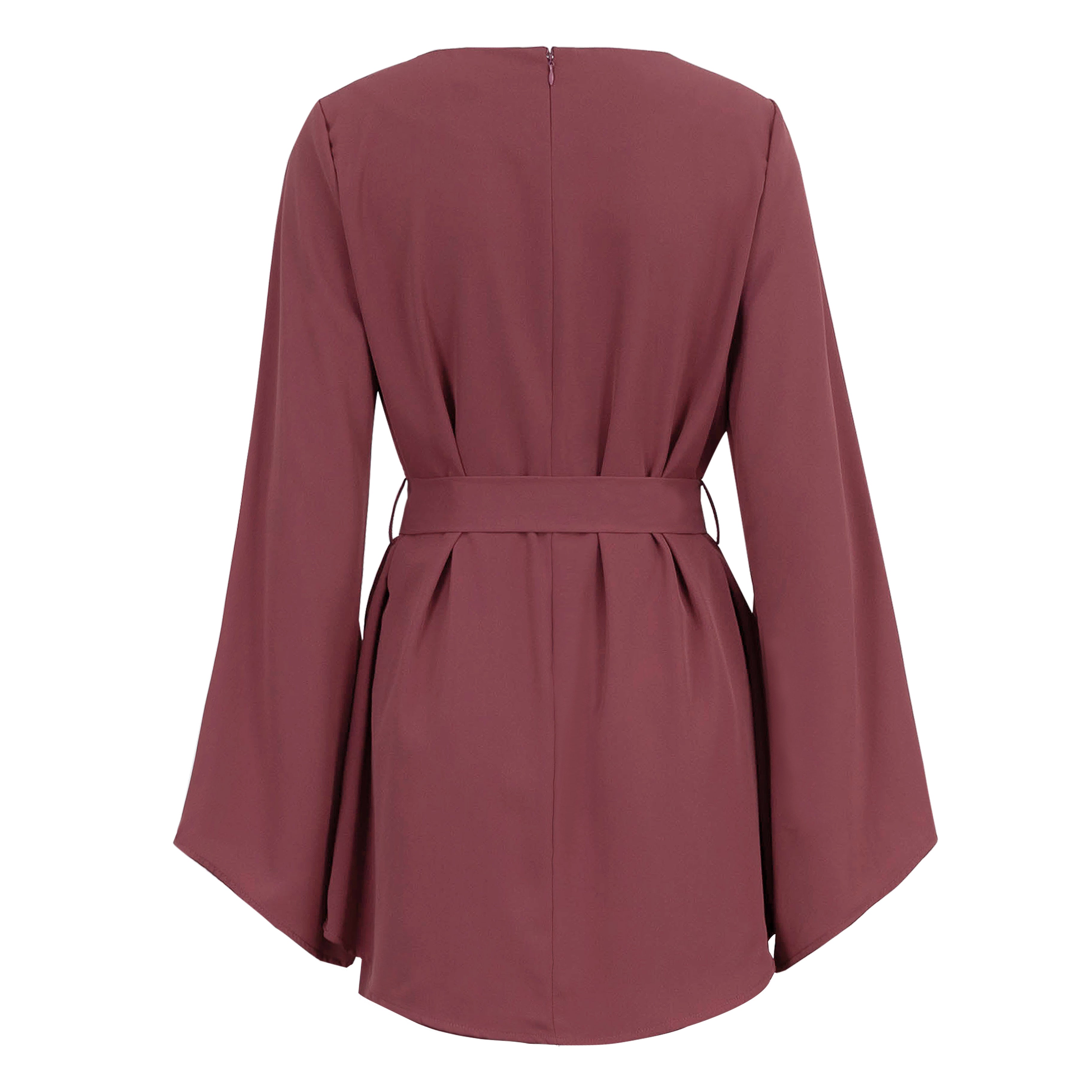 Arabella Tie Waist Top - Dark Rose - AMARIAH