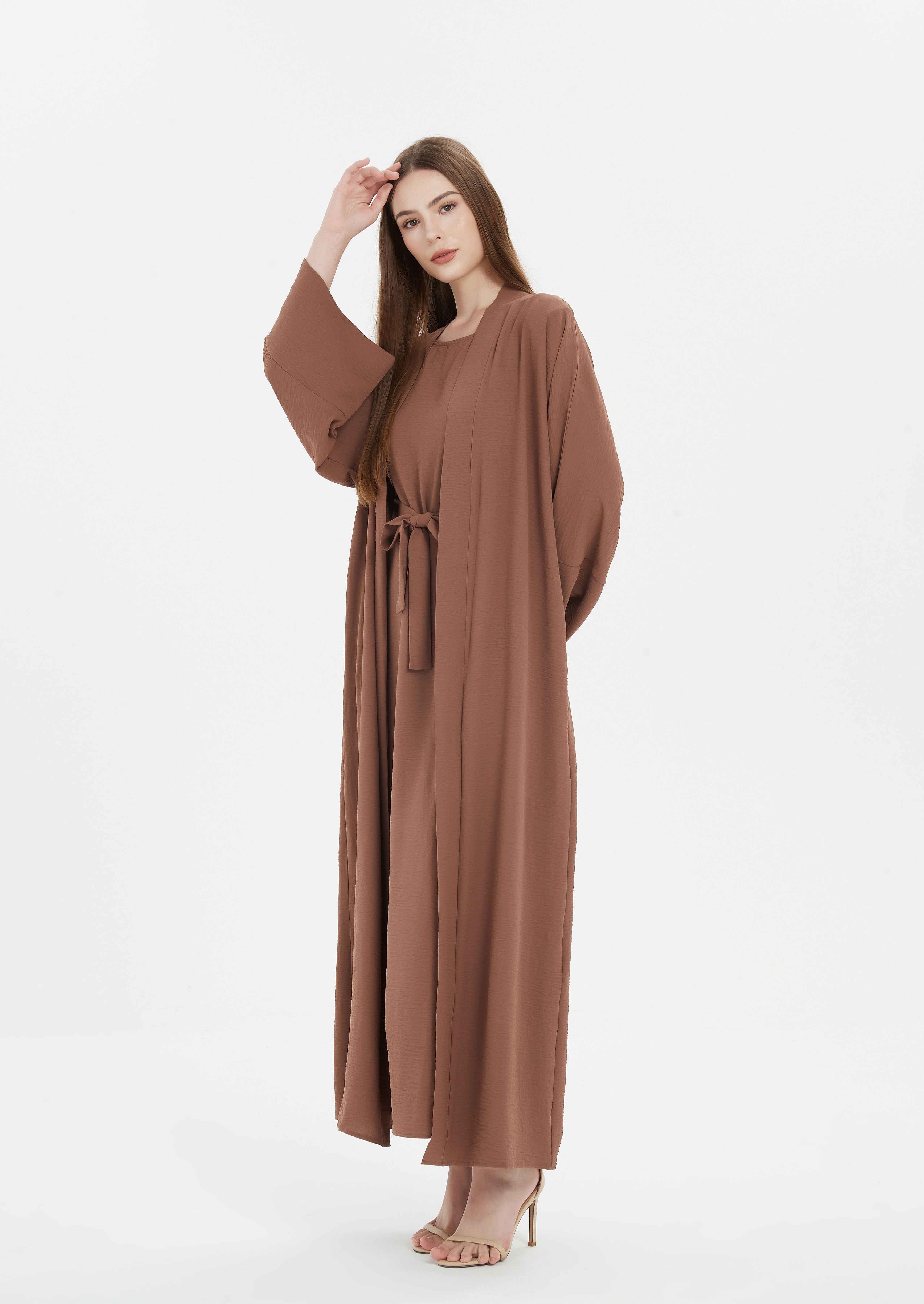 Serena Matte Abaya - Coffee