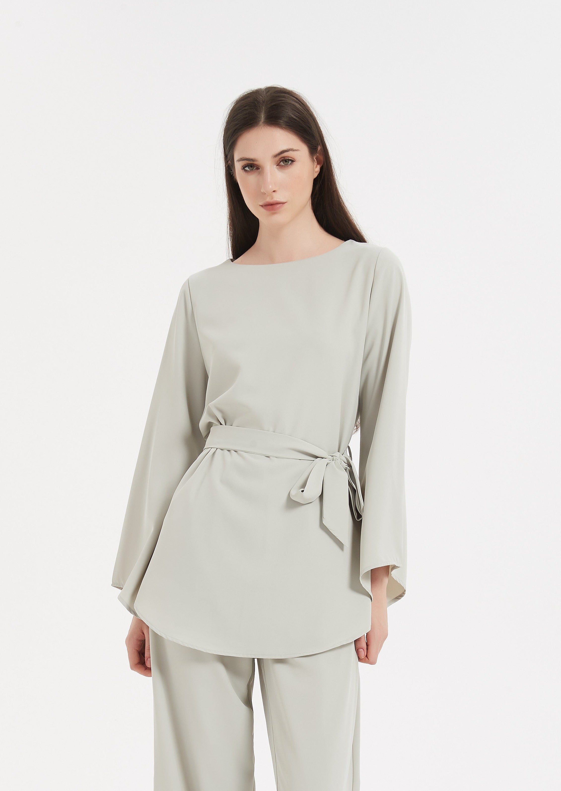 Arabella Tie Waist Top - Sage Green