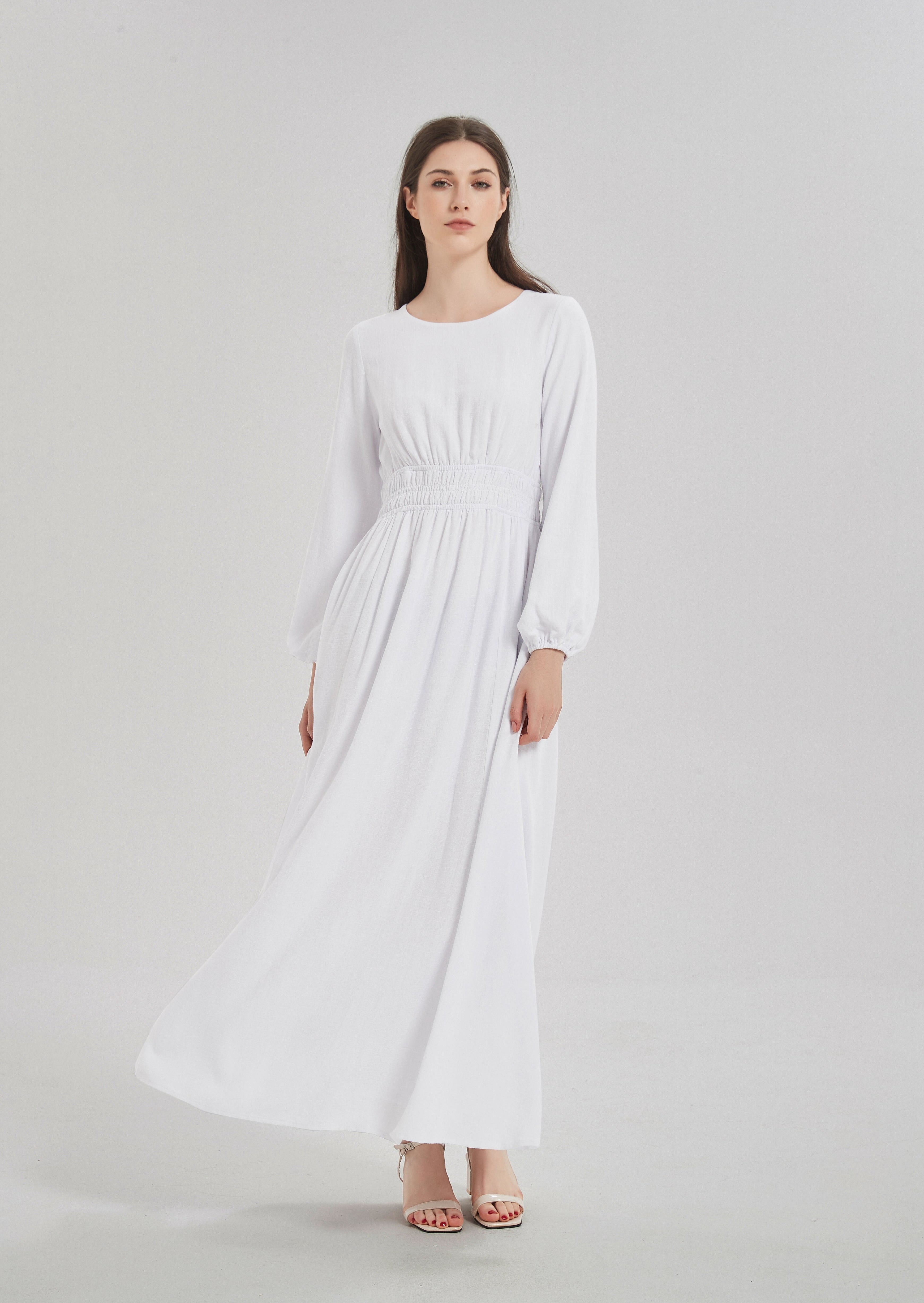 Alysa Linen Maxi Dress - White