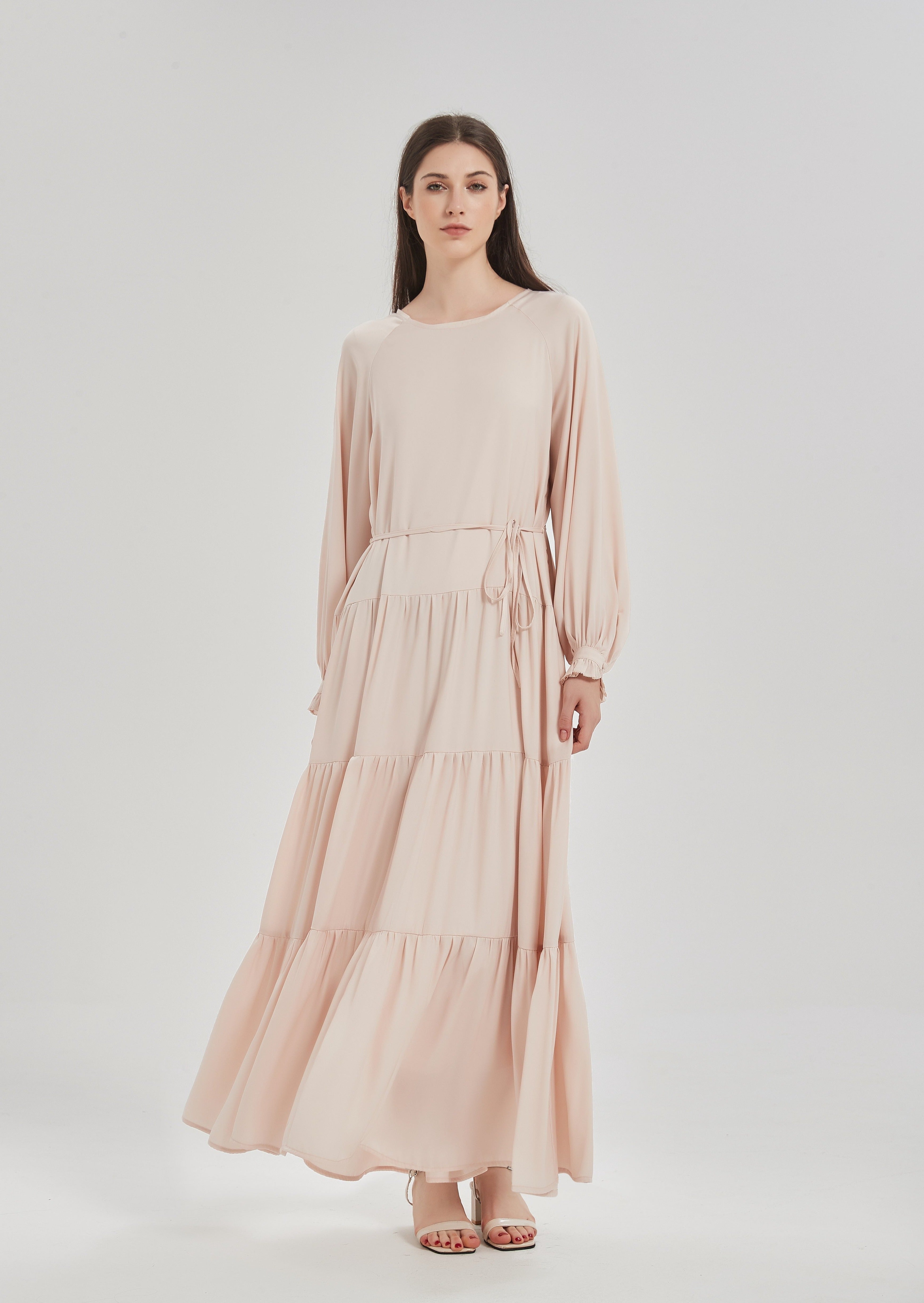 Lydia Tiered Maxi Dress - Cream