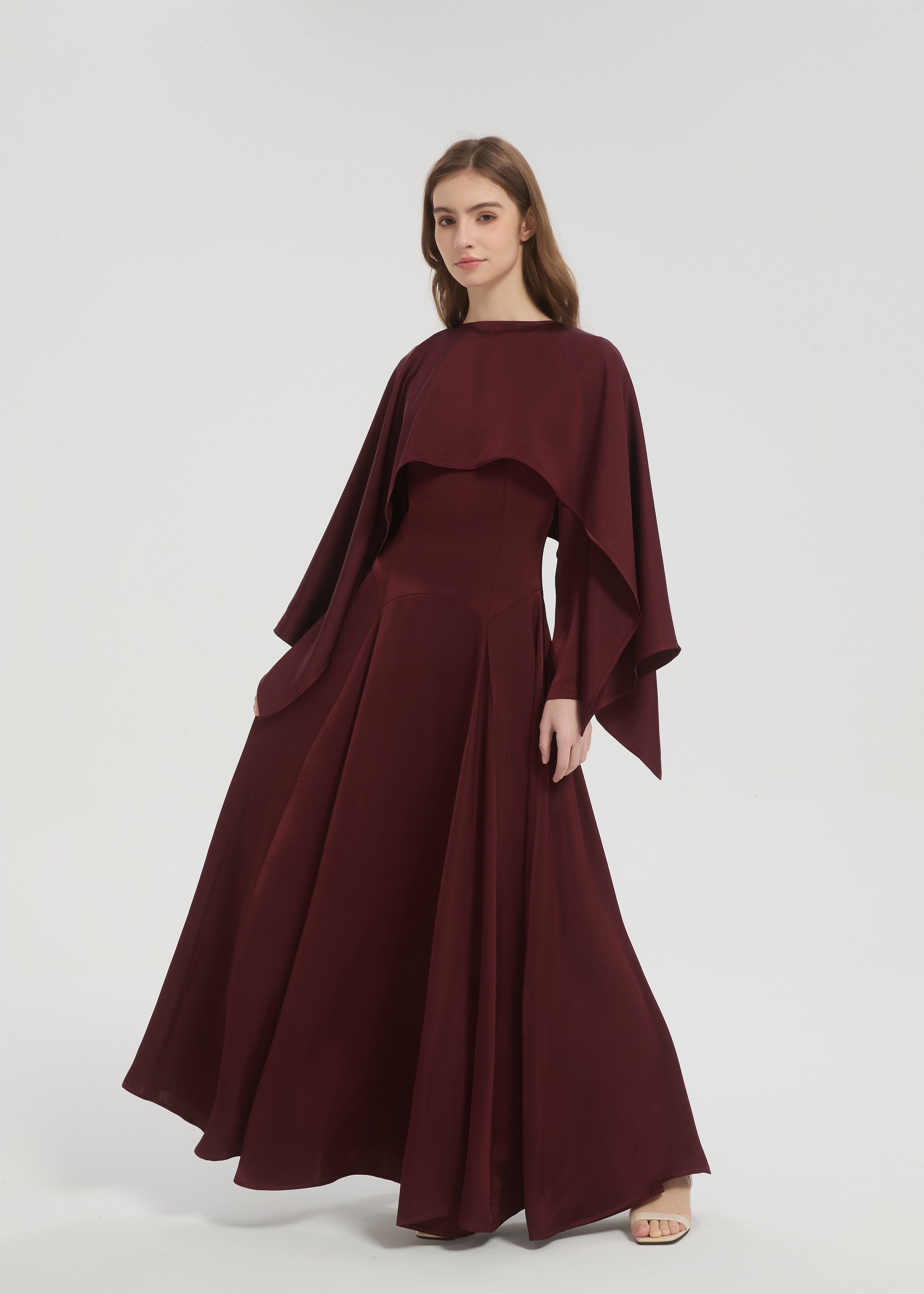 Selena Maxi Dress - Maroon - AMARIAH