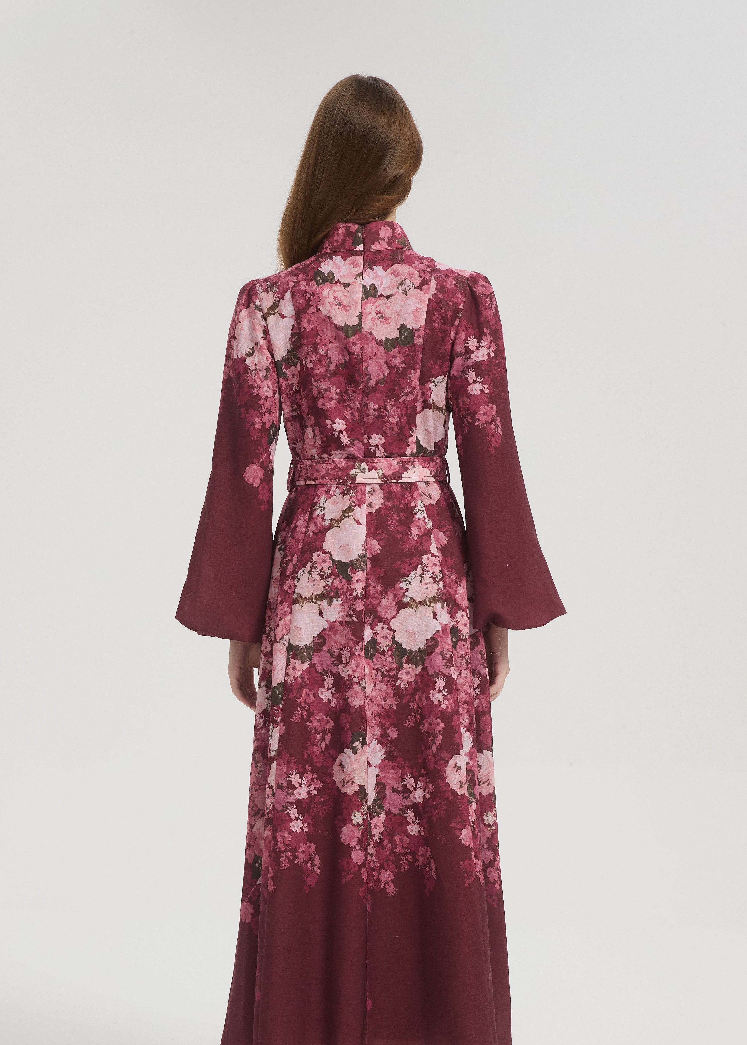 Mina Floral Maxi Dress - Plum - AMARIAH