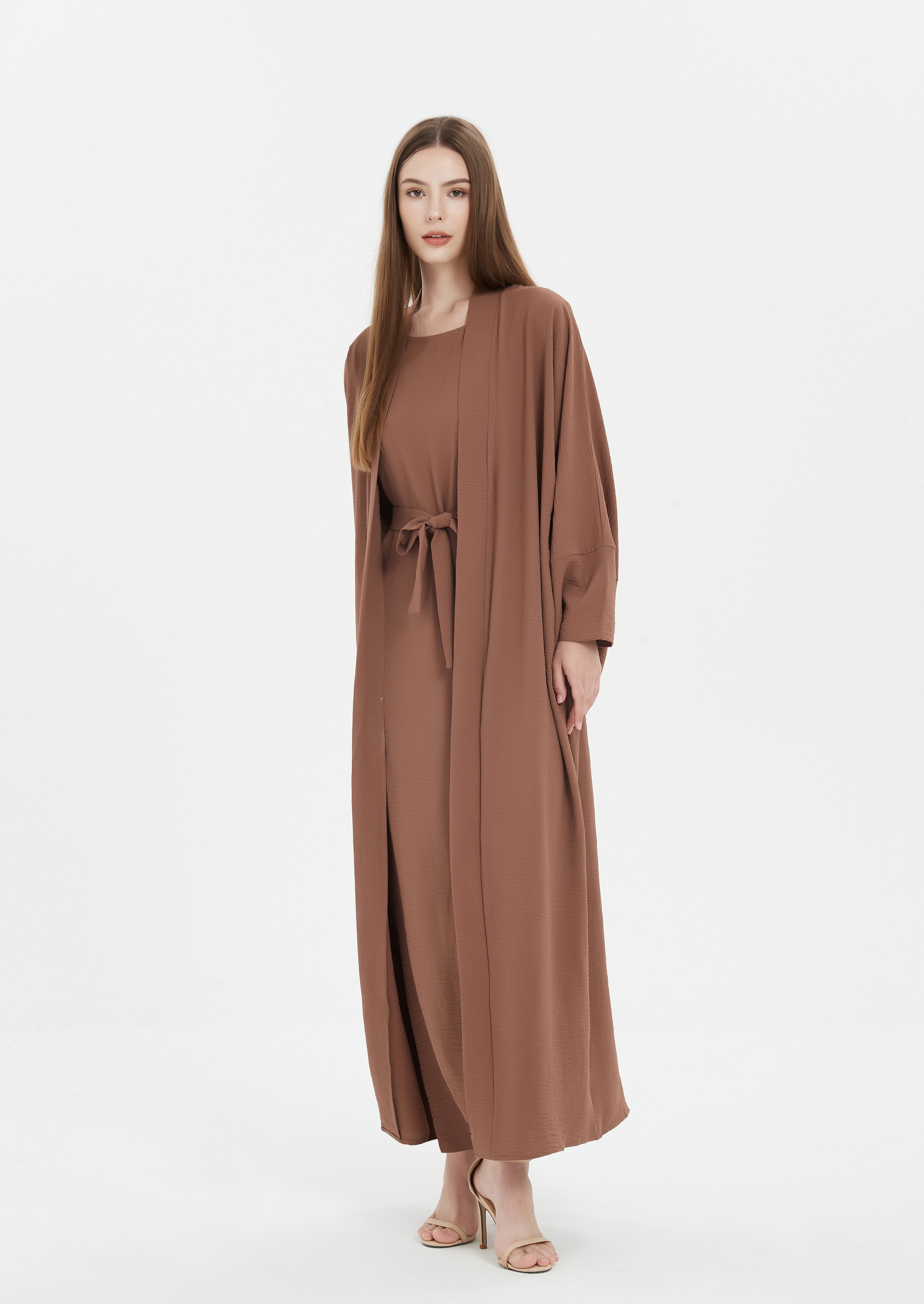 Serena Matte Abaya - Coffee