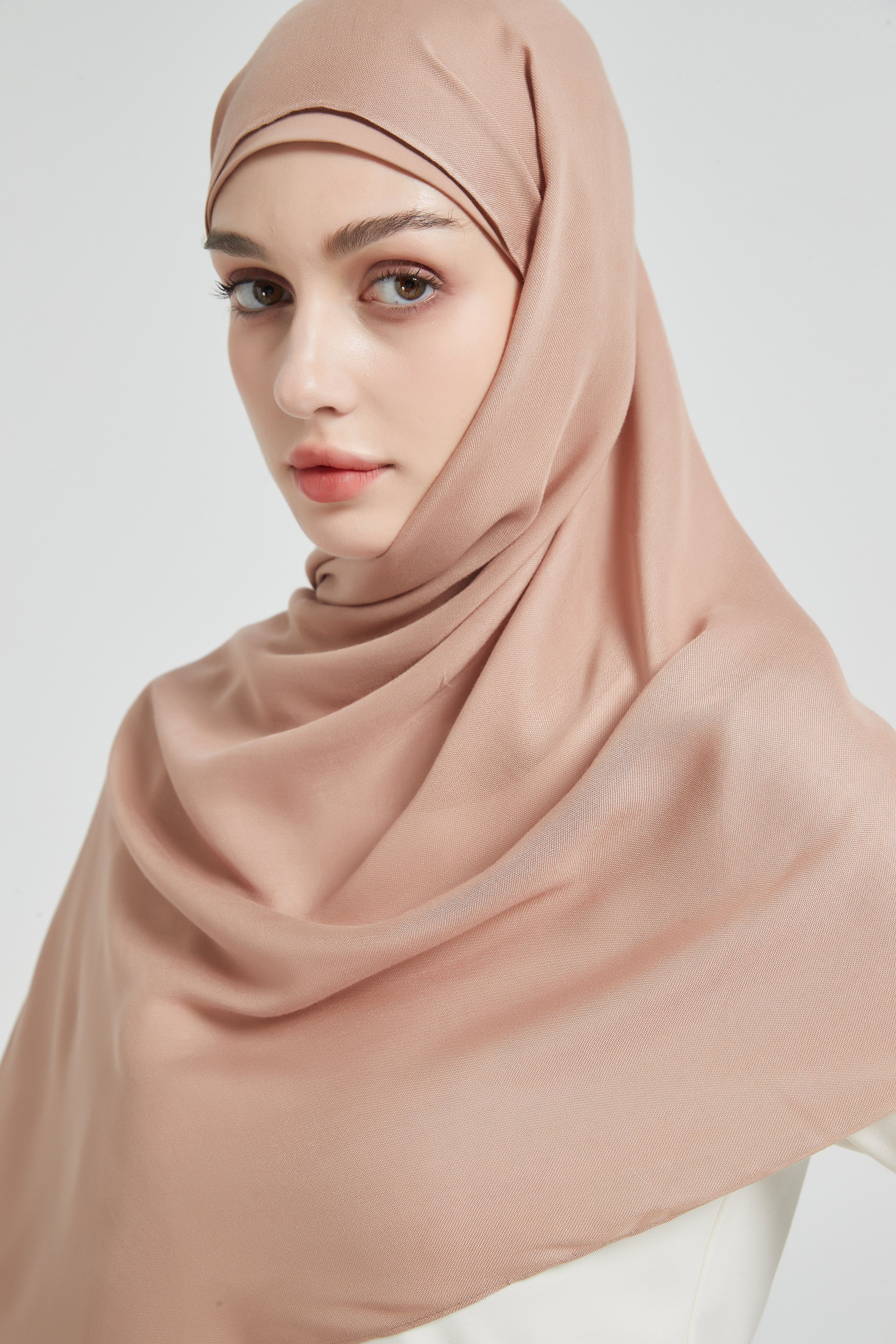 Matching Modal Hijab set - Nude