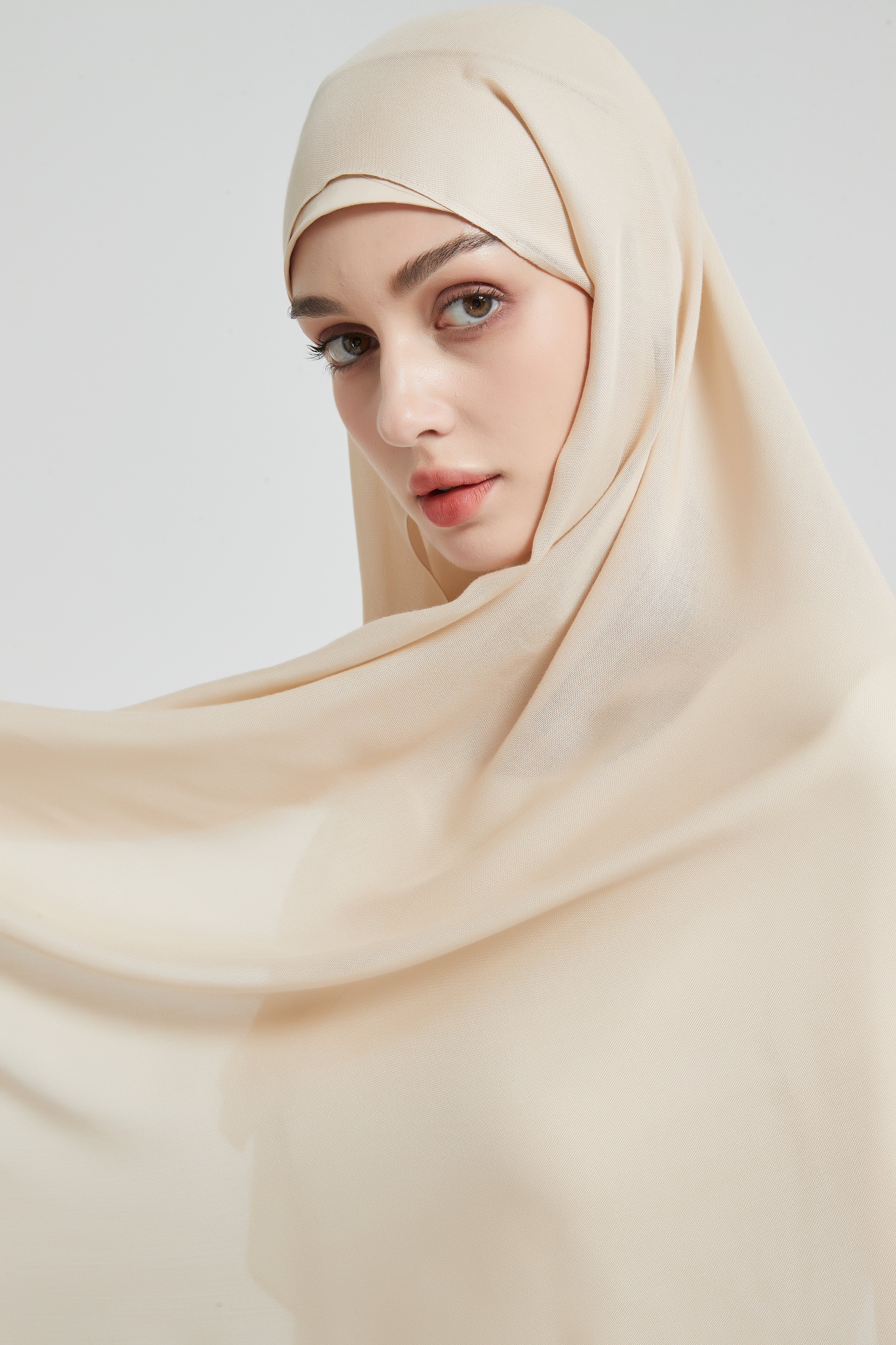 Matching Modal Hijab set - Cream