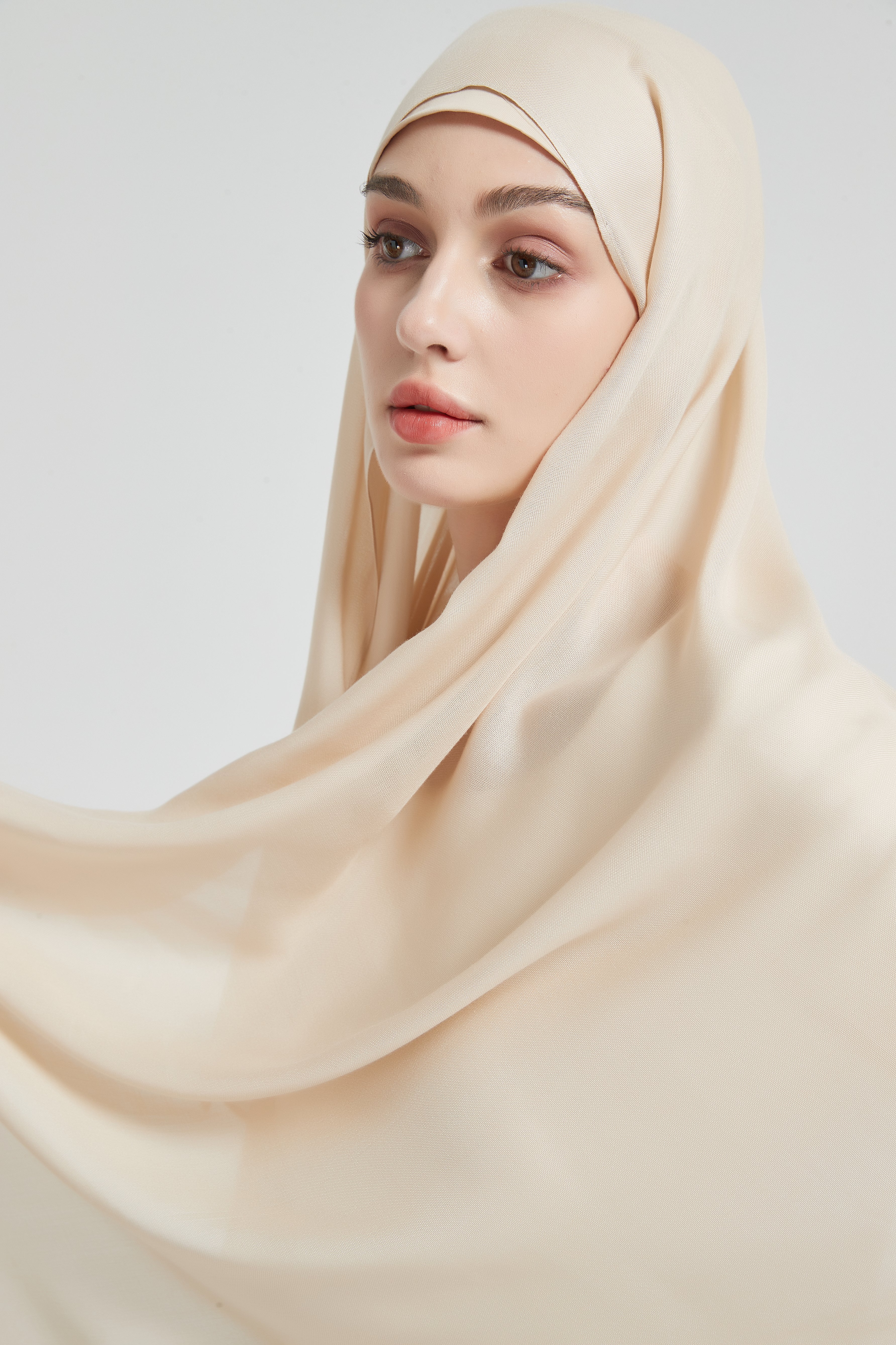 Matching Modal Hijab set - Cream