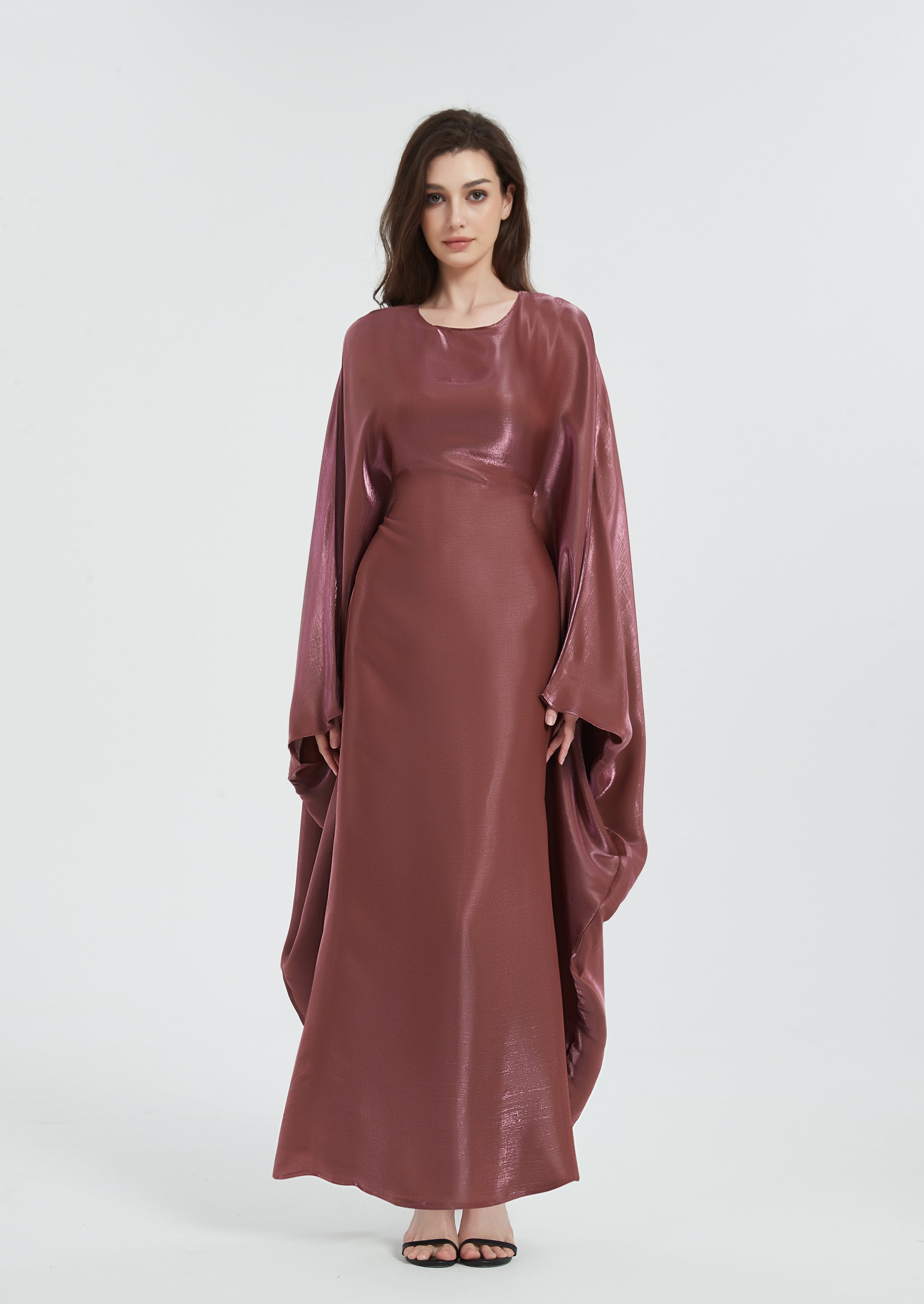 Jamila Two-Piece Kaftan Set - Dark Rose