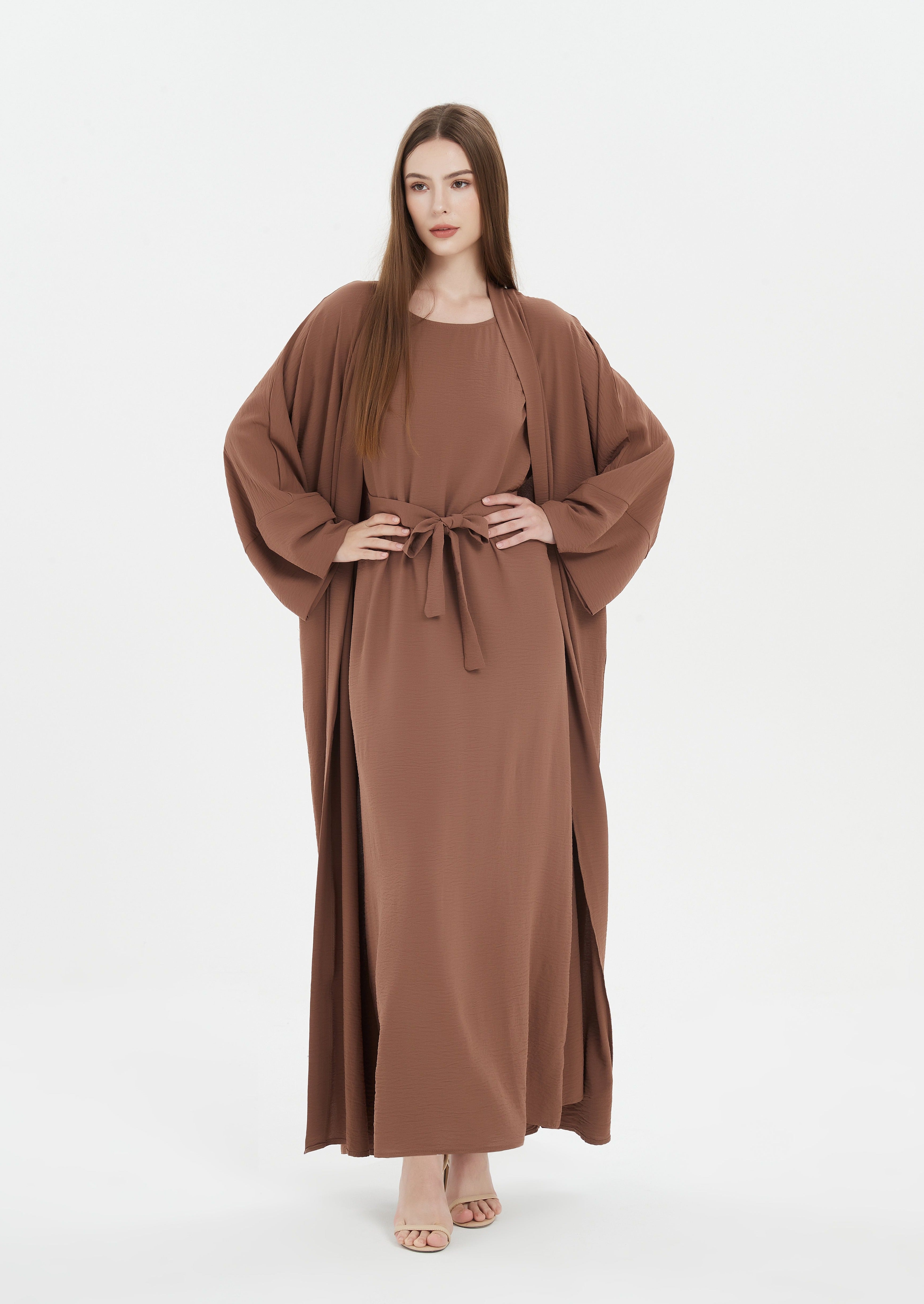 Serena Matte Abaya - Coffee