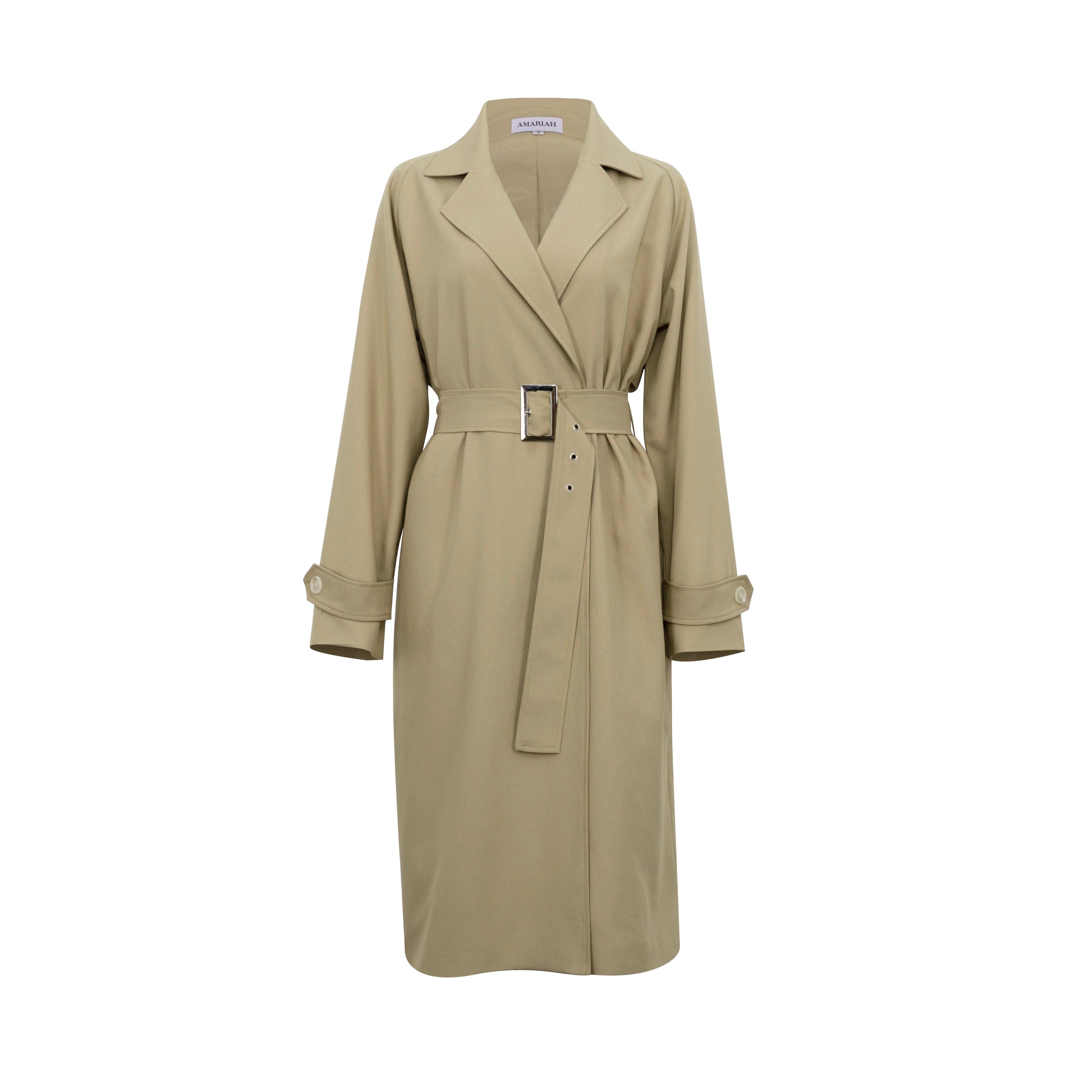 Longline Belted Trench Coat - Camel